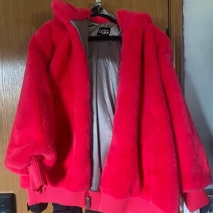 UGG Vibrant Pink Faux Fur Jacket
